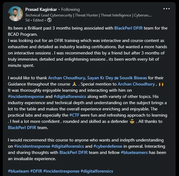 Learner review details