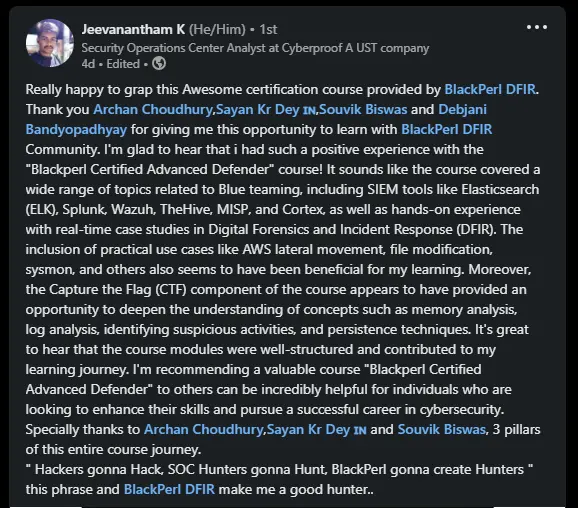Learner review details