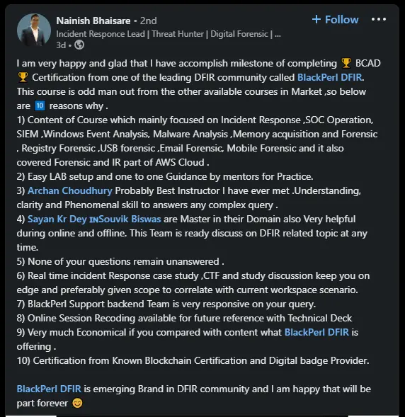 Learner review details