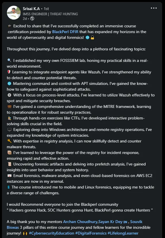 Learner review details
